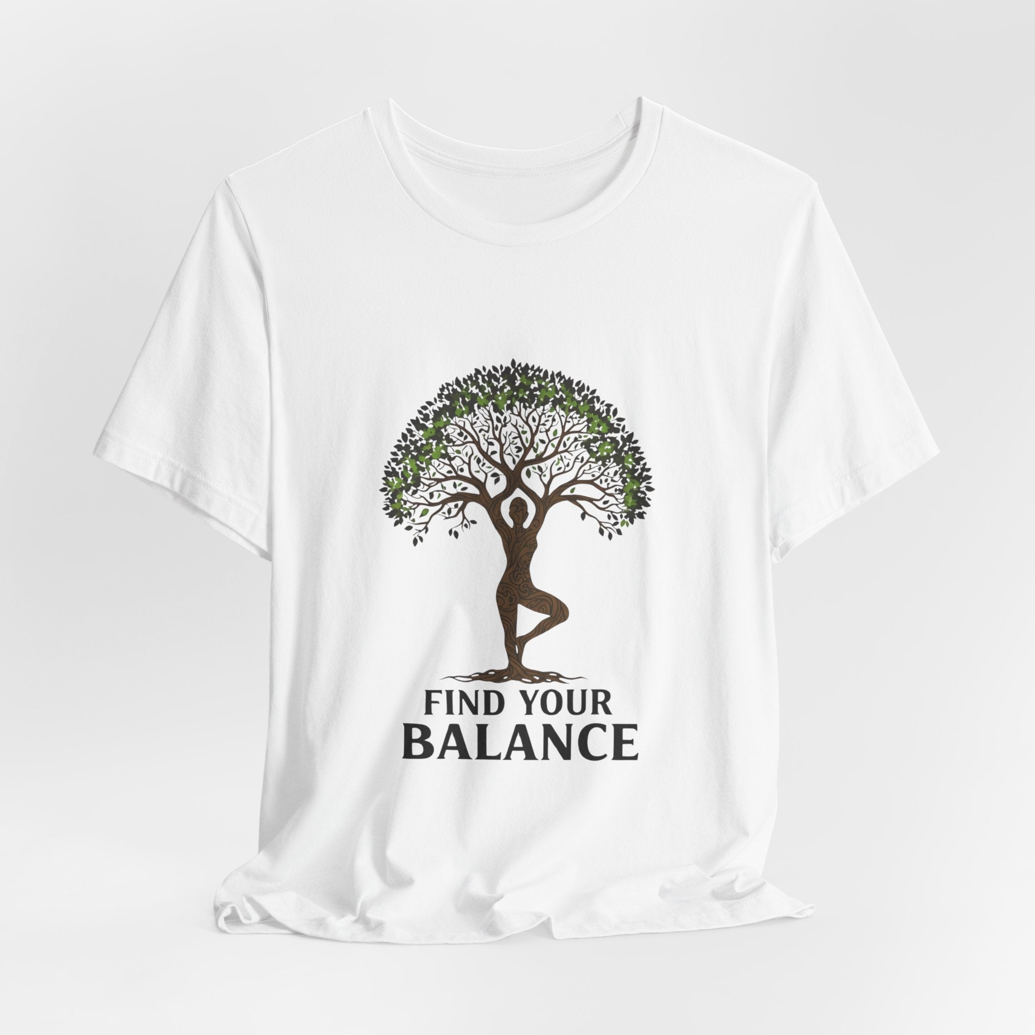 Find Your Balance Rooted - Tree of Life Yoga Tee - Grounding Meditation Shirt