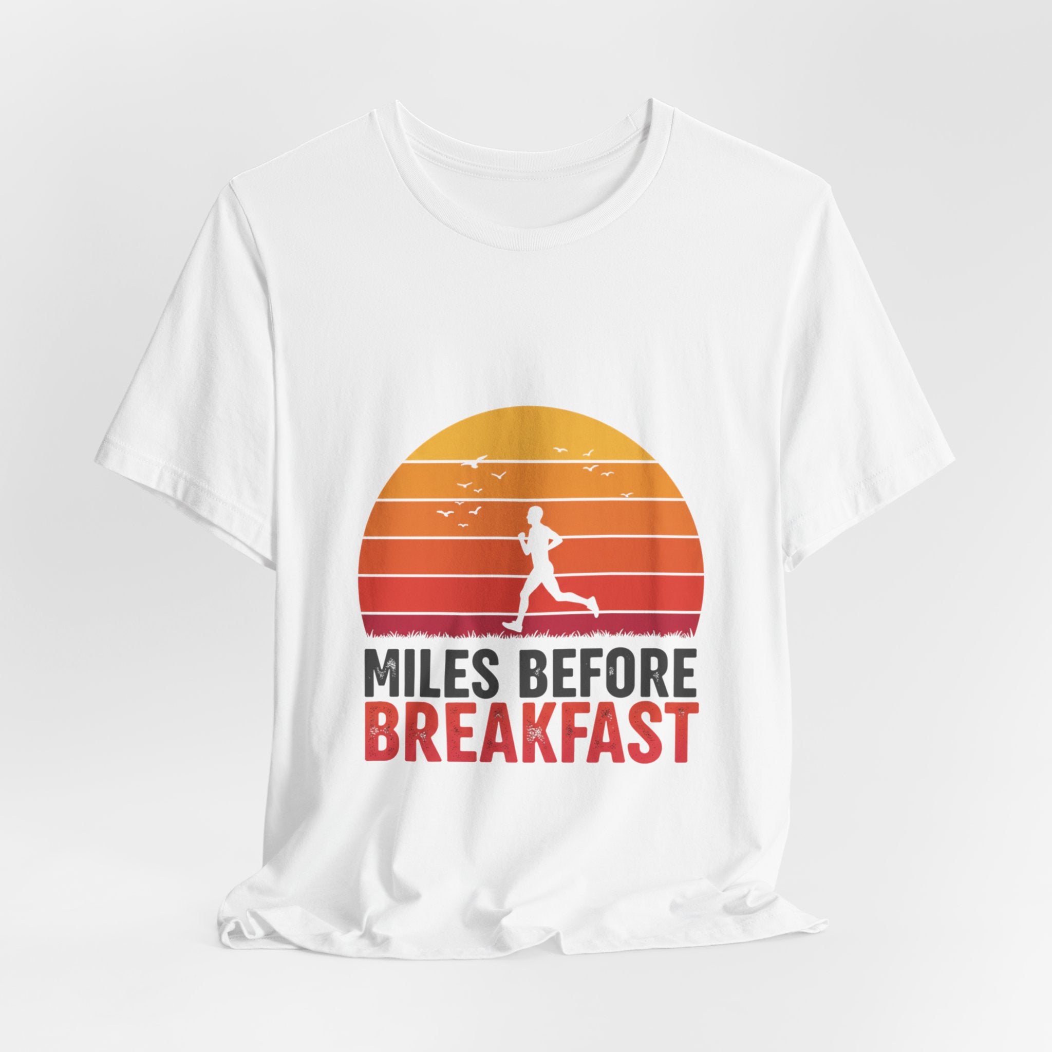 Miles Before Breakfast Trail - Personal Trail Runner Tee - Mountain Morning Shirt