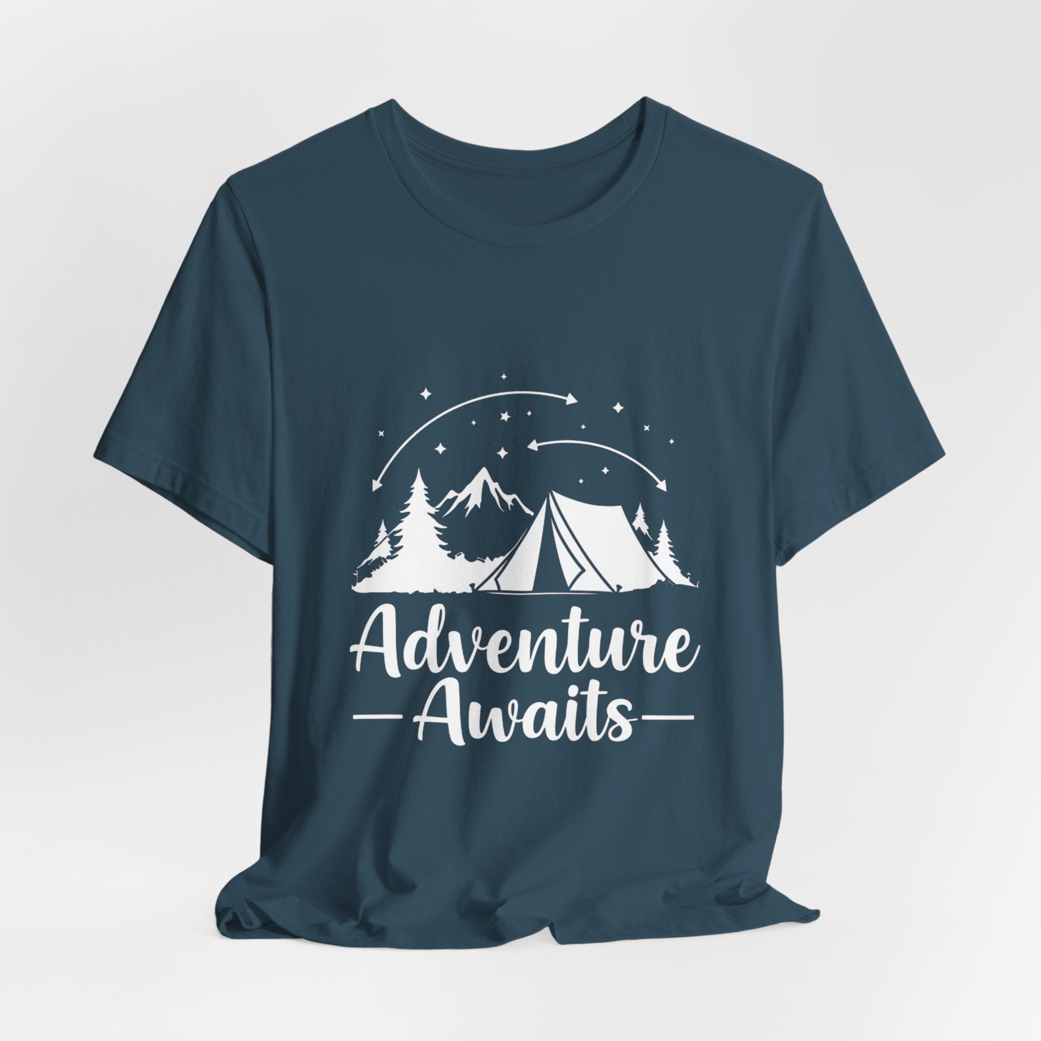 Adventure Awaits Forest Camp - Pine Trees T-Shirt - Wilderness Explorer Tee