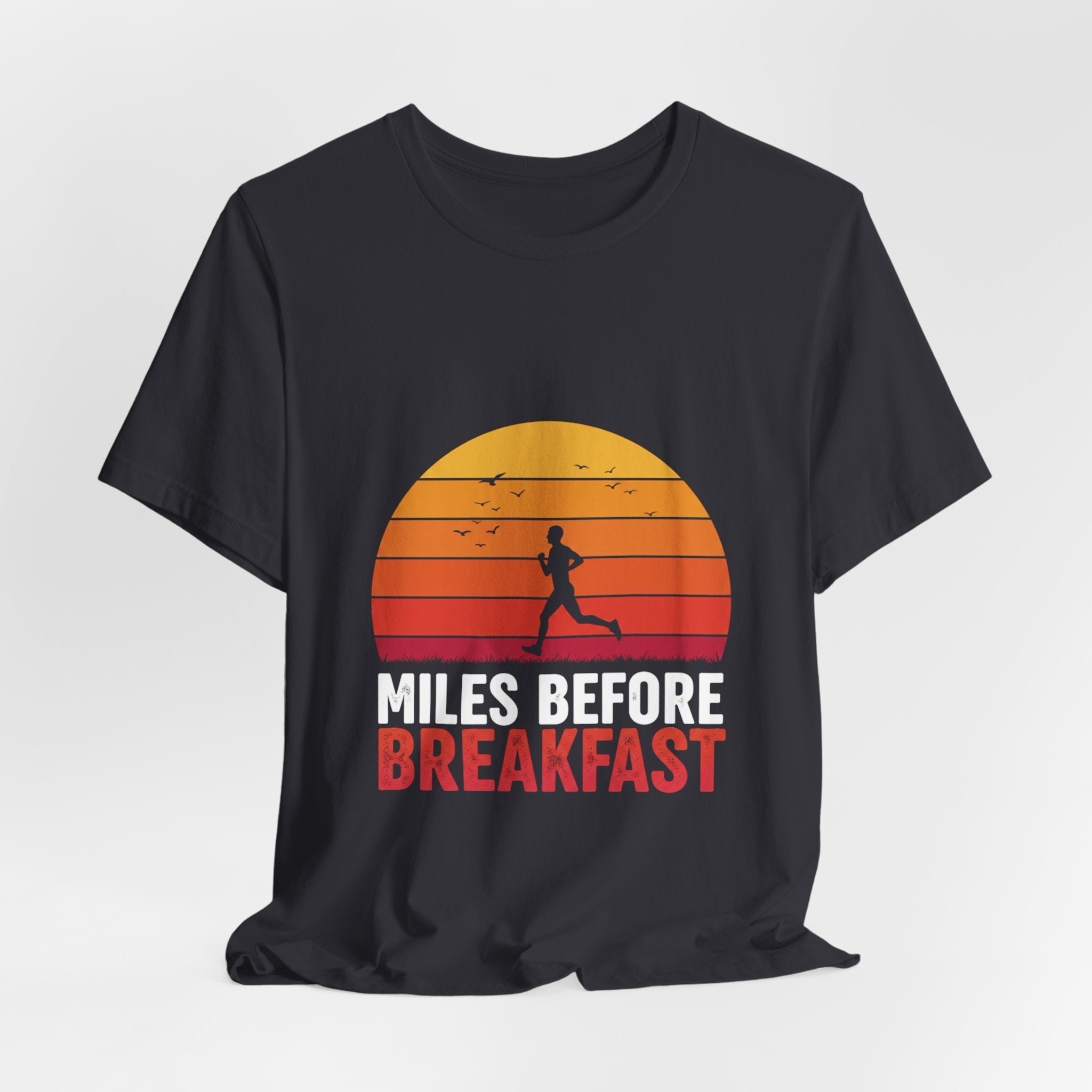 Miles Before Breakfast Trail - Personal Trail Runner Tee - Mountain Morning Shirt