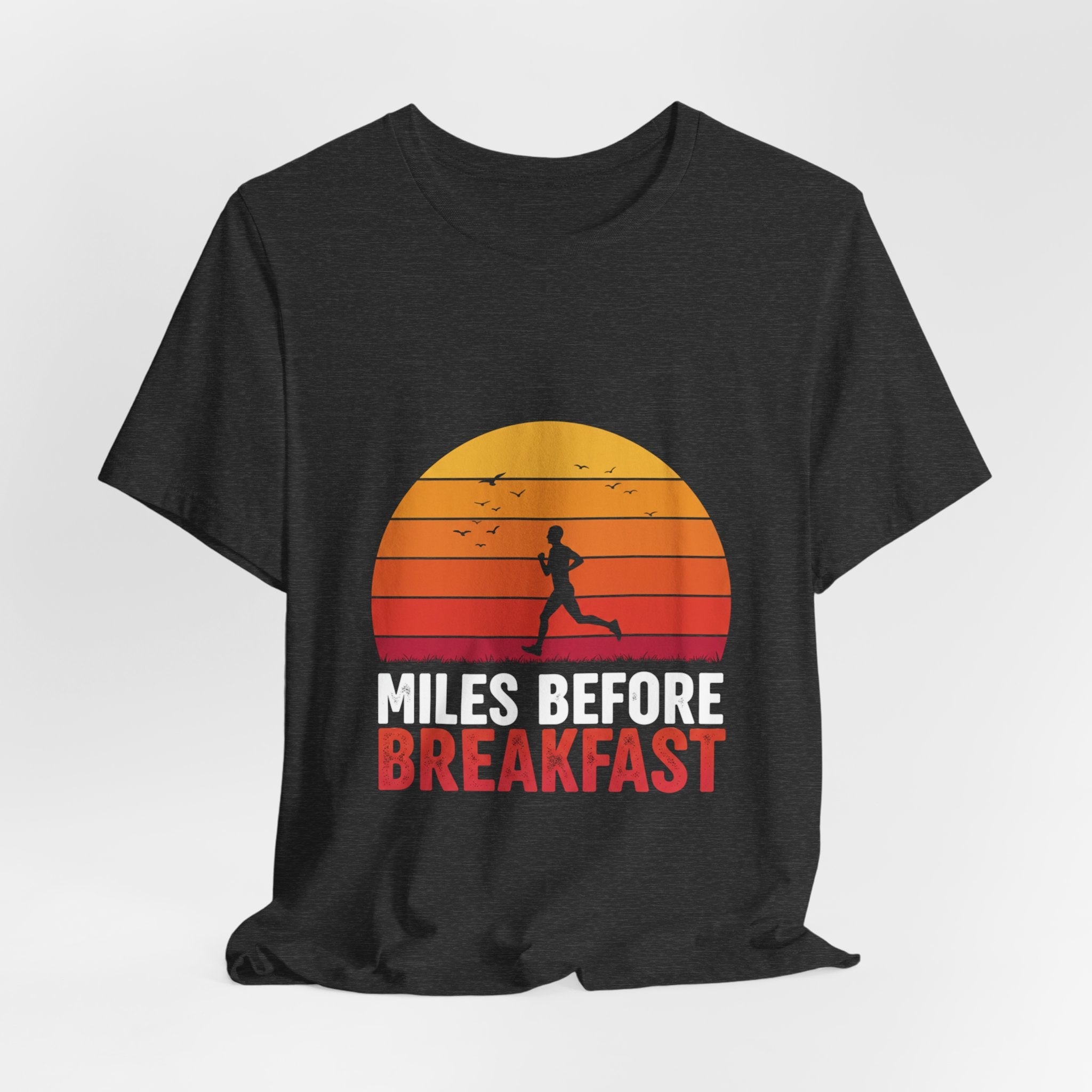 Miles Before Breakfast Trail - Personal Trail Runner Tee - Mountain Morning Shirt
