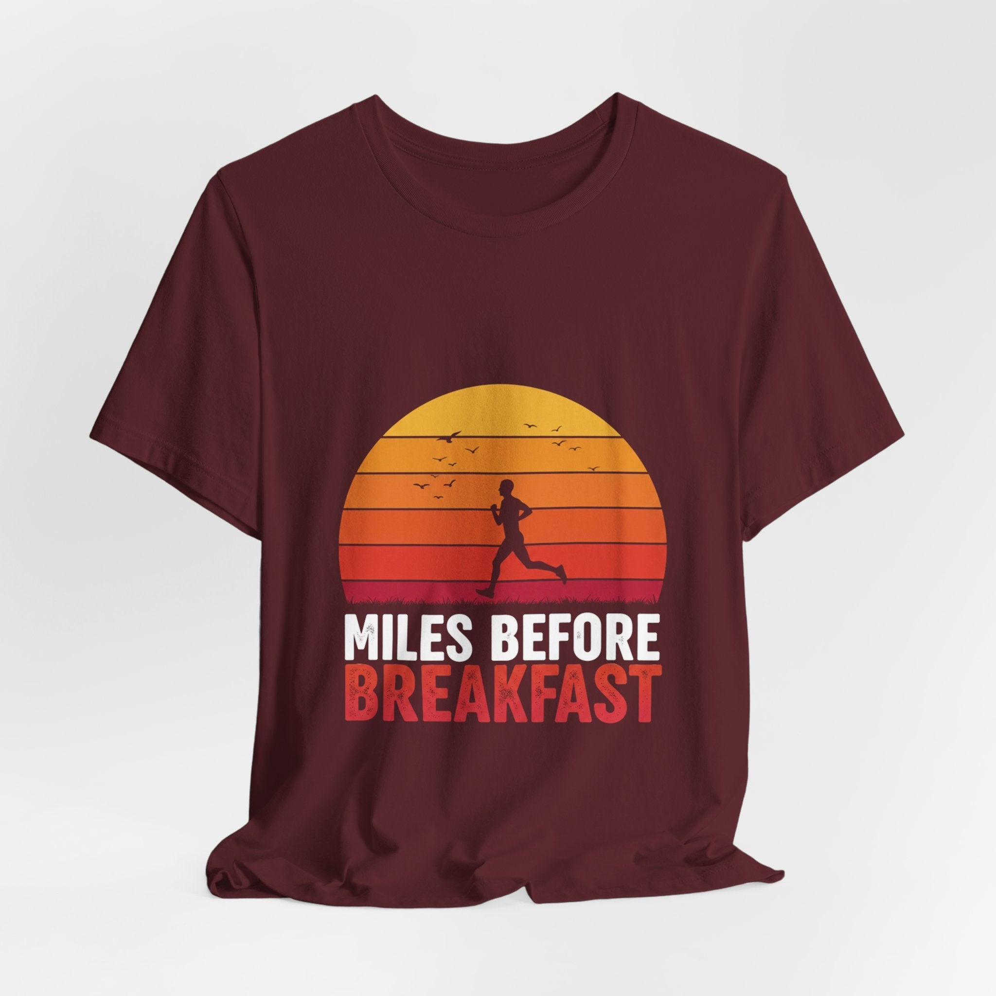 Miles Before Breakfast Trail - Personal Trail Runner Tee - Mountain Morning Shirt