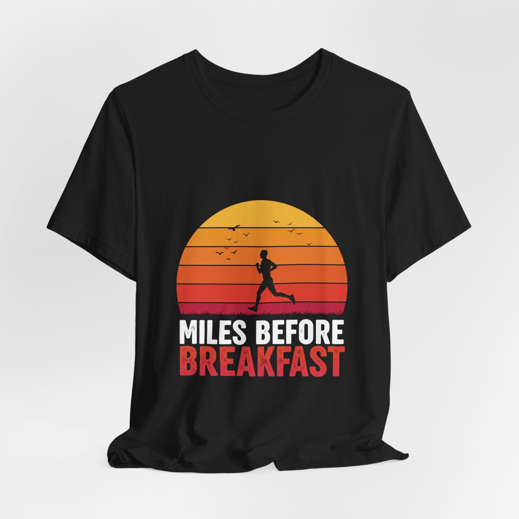 Miles Before Breakfast Trail - Personal Trail Runner Tee - Mountain Morning Shirt