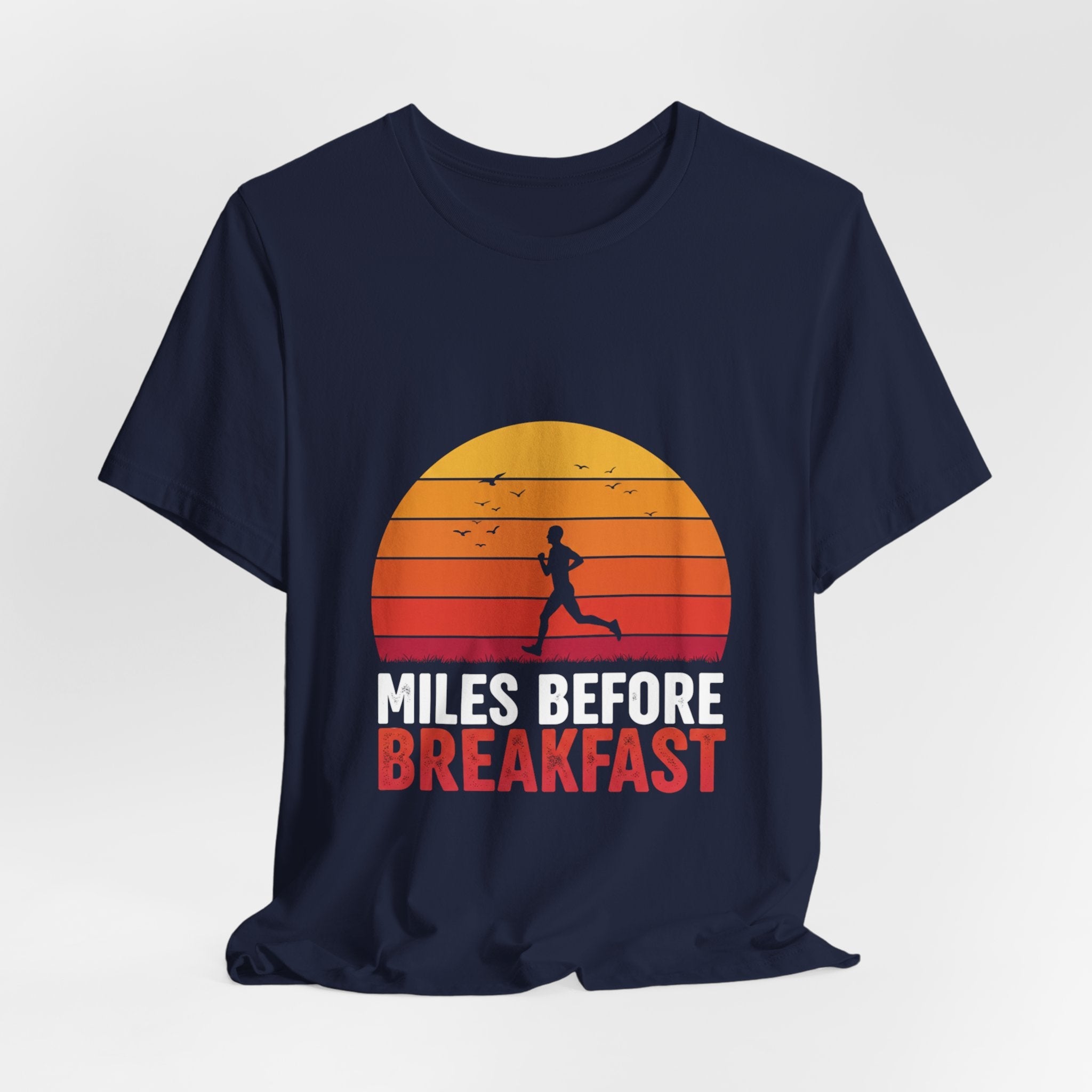 Miles Before Breakfast Trail - Personal Trail Runner Tee - Mountain Morning Shirt