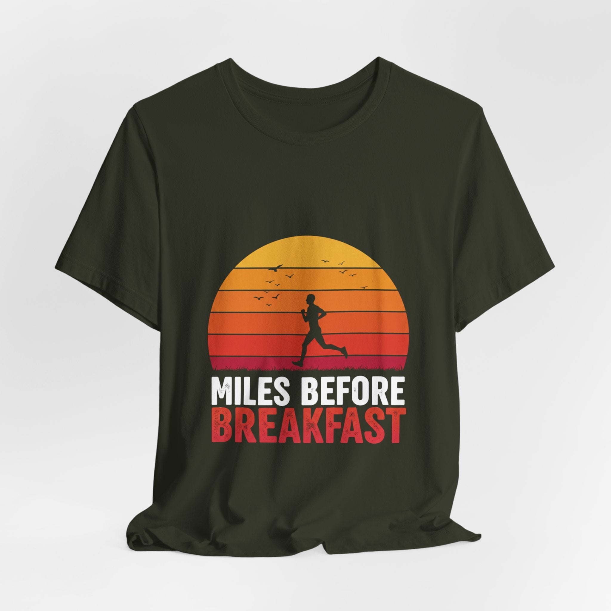 Miles Before Breakfast Trail - Personal Trail Runner Tee - Mountain Morning Shirt