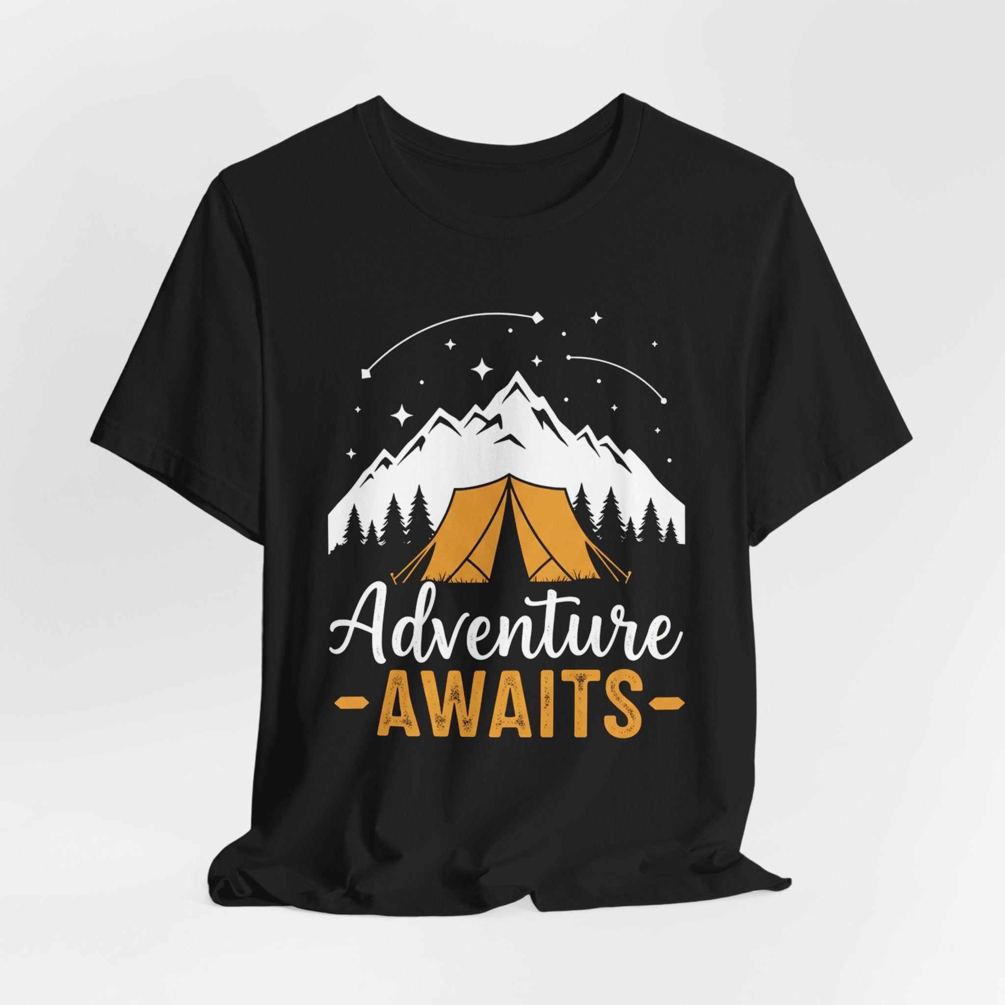 Adventure Awaits Camping Tent - Outdoor T-Shirt - Mountain Explorer Tee