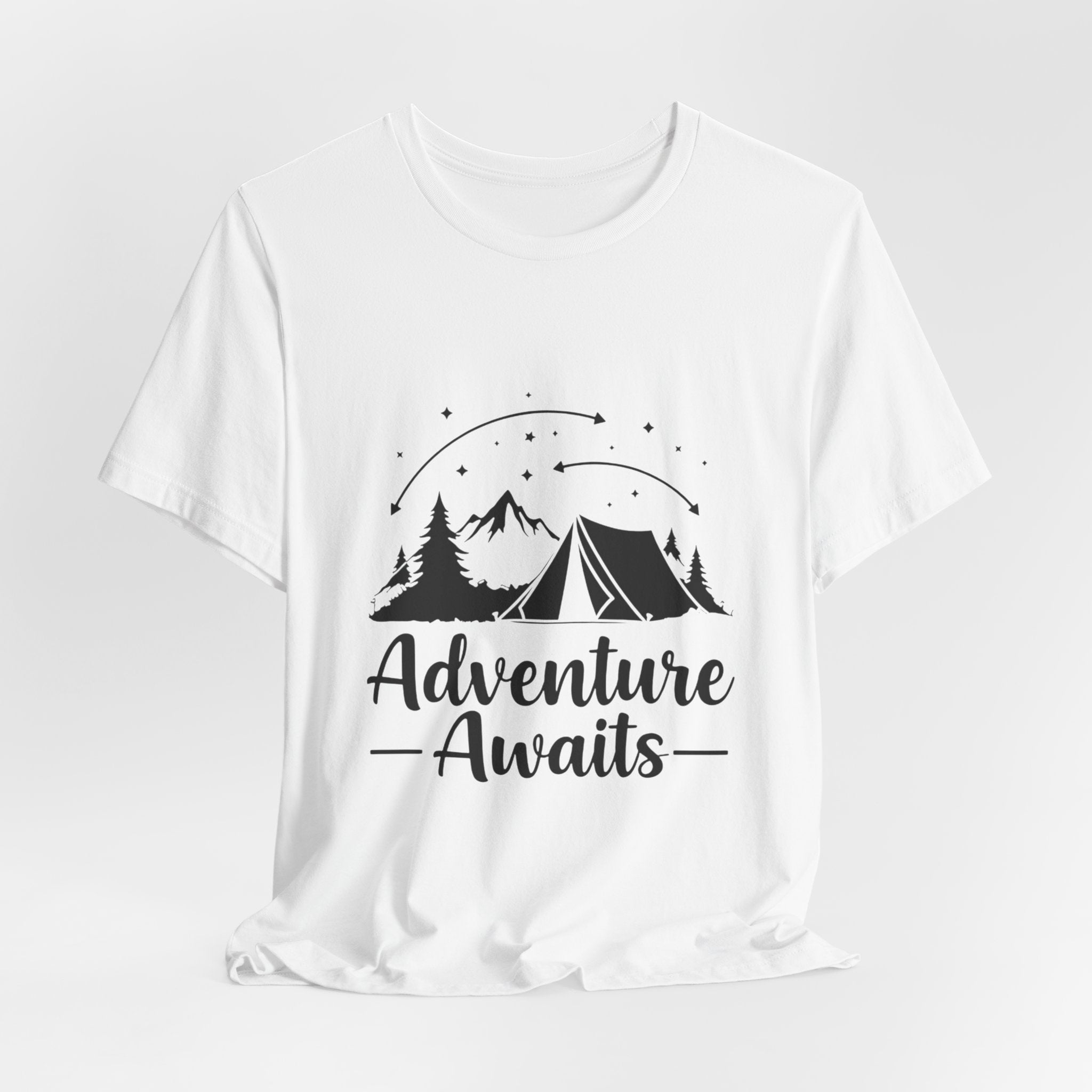 Adventure Awaits Forest Camp - Pine Trees T-Shirt - Wilderness Explorer Tee
