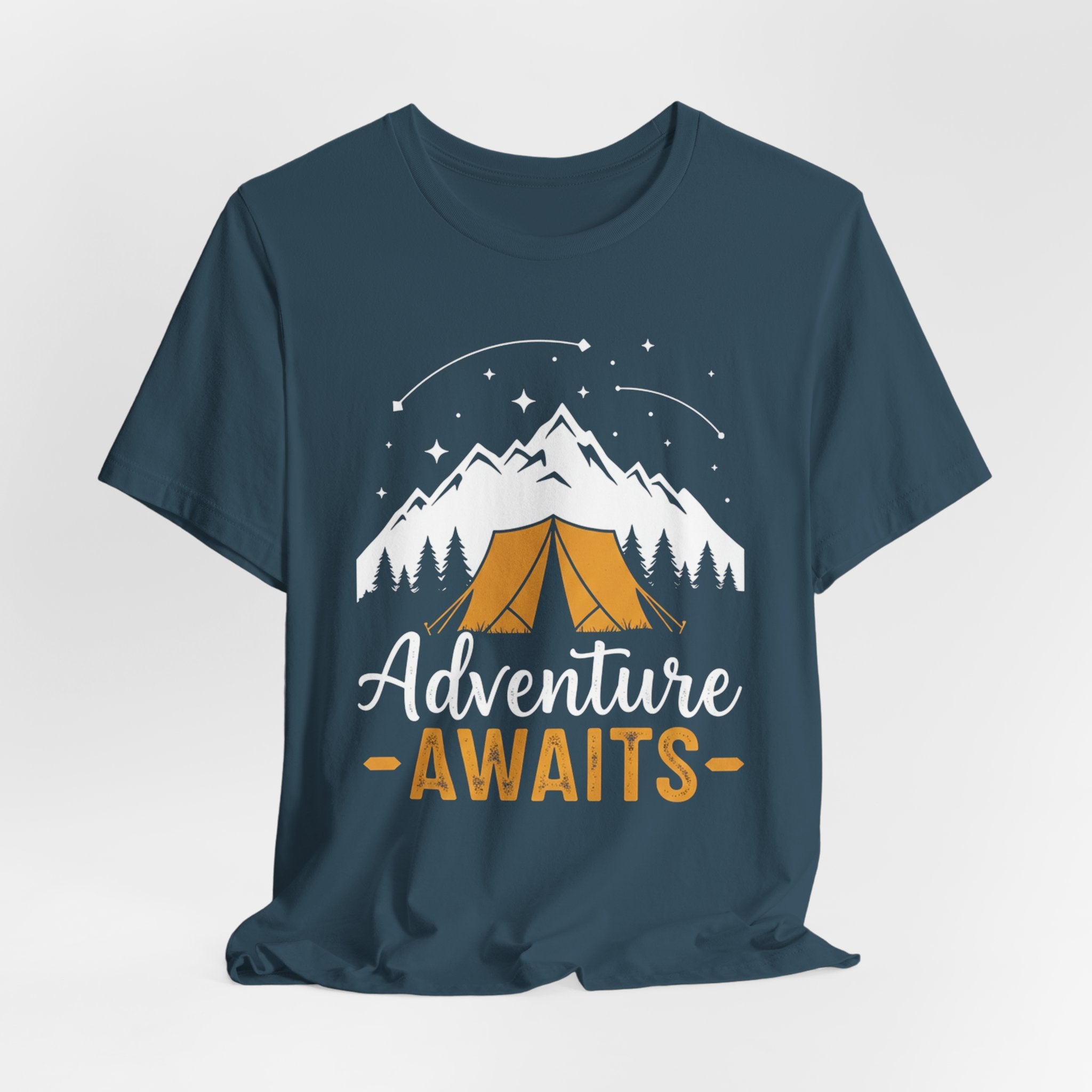 Adventure Awaits Camping Tent - Outdoor T-Shirt - Mountain Explorer Tee